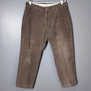 Brooks Sport Mens Brown Corduroy Pants 36x32 Straight Leg 100% Cotton Brown